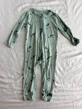 Kyte 6-12 Sage Shark Romper